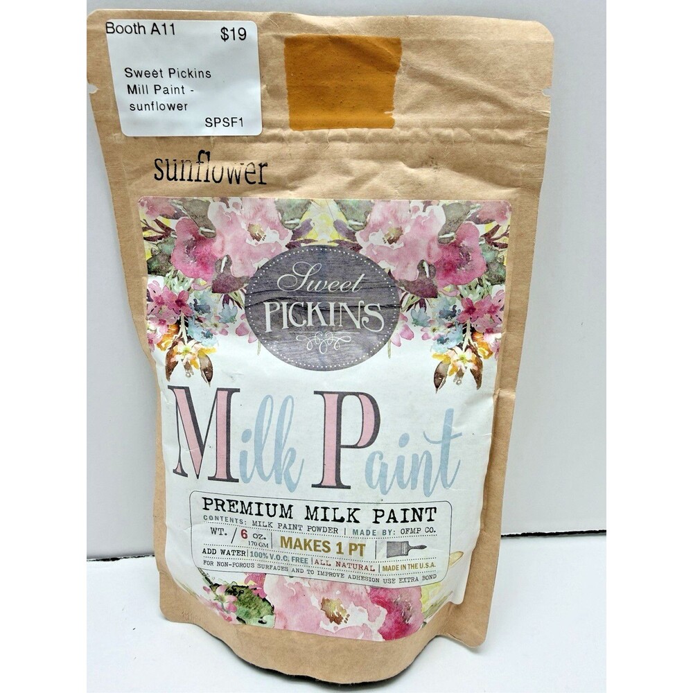 NEW Sweet Pickins Milk Paint SUNFLOWER 6 Oz ( Makes 1 Pint when added to water)